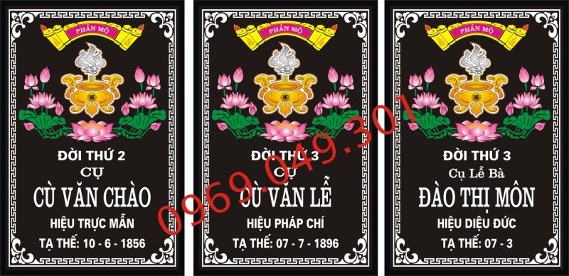 Bia khắc chữ men sứ màu