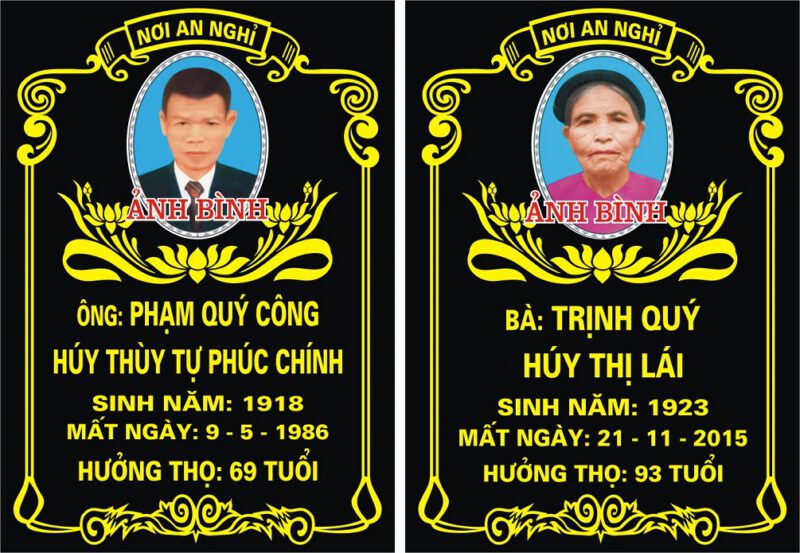 Phục chế ảnh thờ và làm ảnh bia mộ.